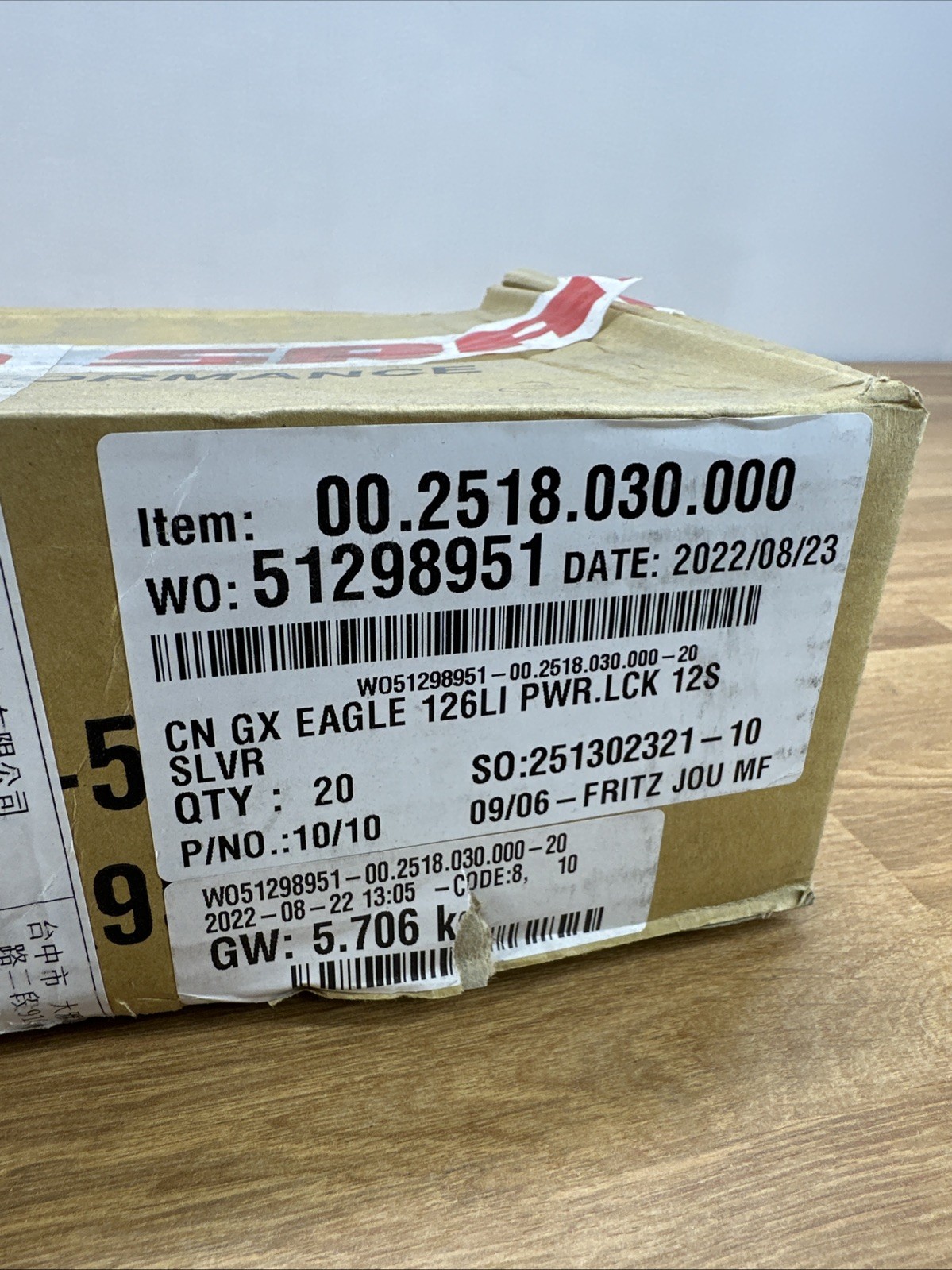Bulk Box of 20 SRAM GX Chains 12s 126LI w/Powerlock- OEM