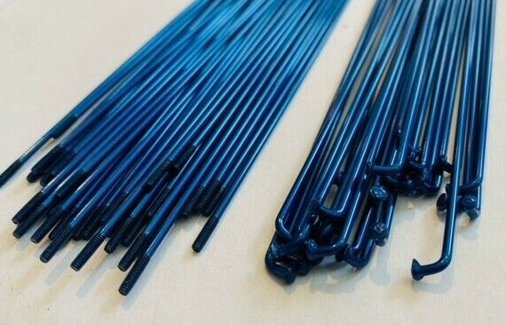 Bicycle Spokes & Nipples – 14G Stainless Steel – CANDY BLUE (CHOOSE YOUR LENGTH)