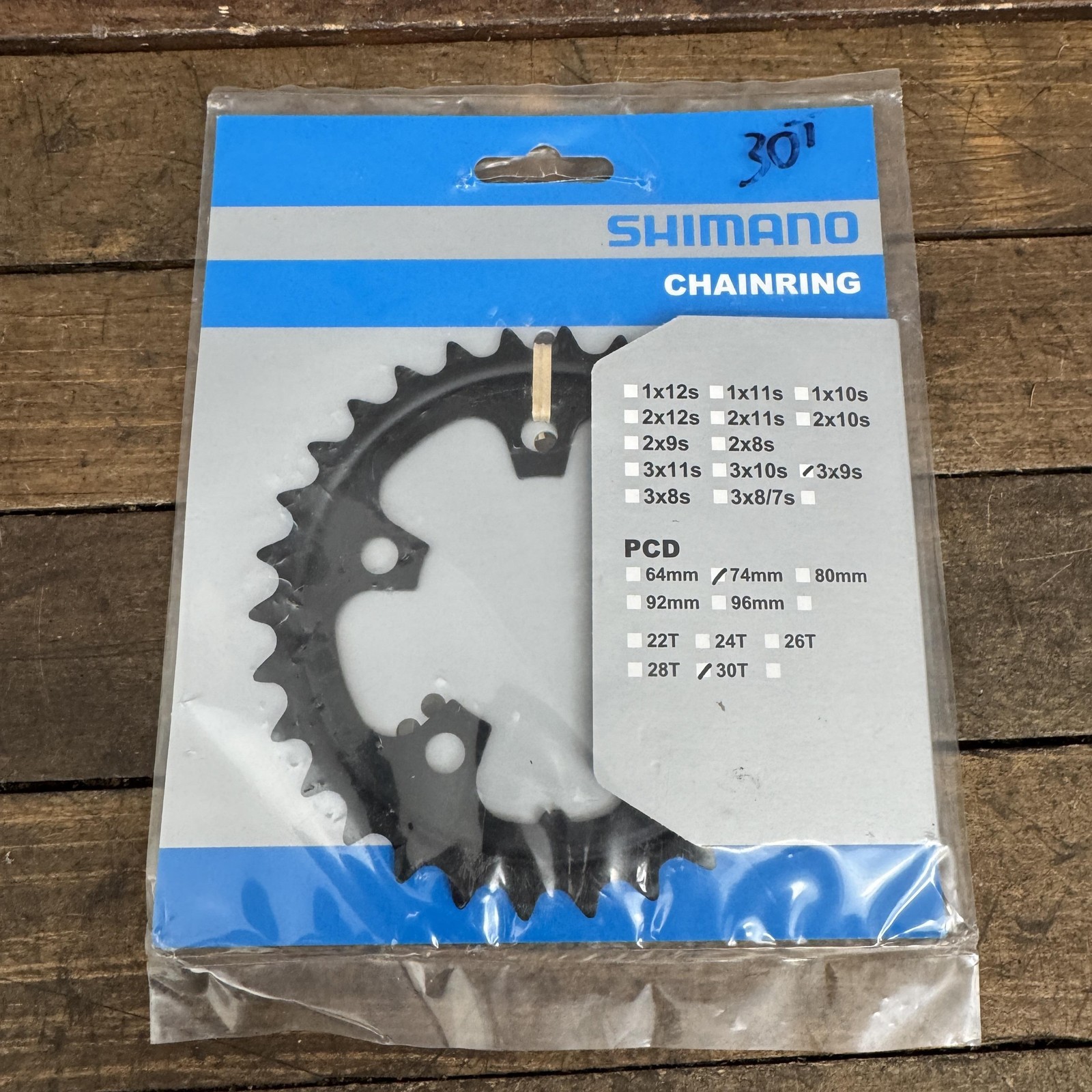 Shimano Sora FC-3503 Chainring 30T 74mm BCD 5-Bolt Black Road Bike 30 Tooth