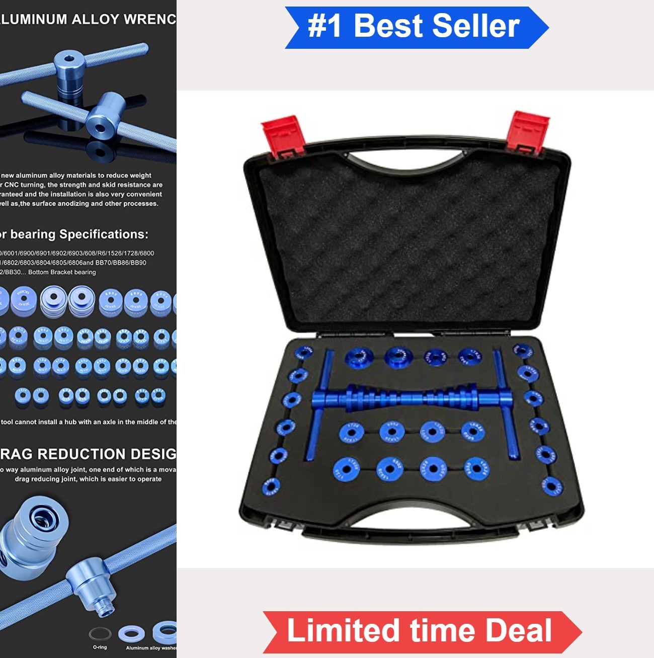 Bicycle Bearing Press Set 25pcs 7075 Aluminum Alloy Hub Wheel Installation Tool