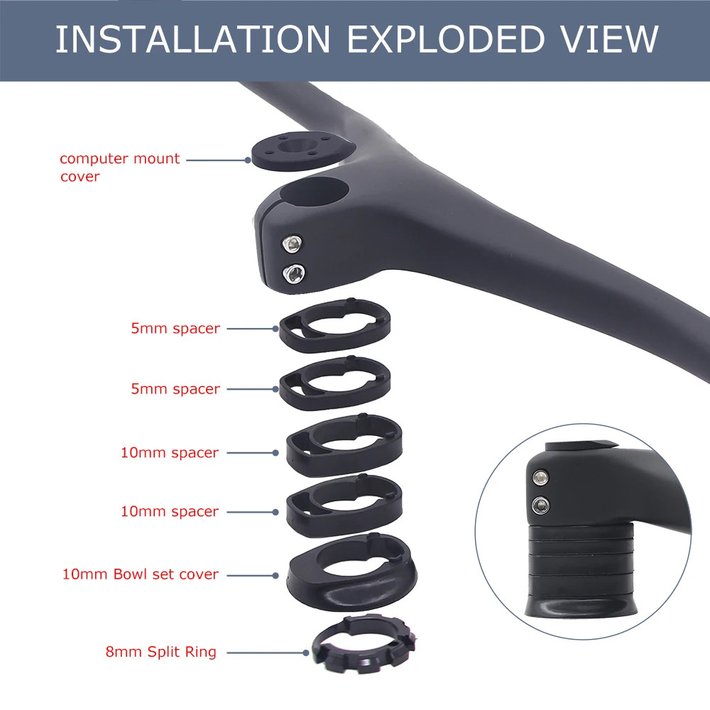 Carbon Fiber XC MTB Integrated Handlebar Full Internal Cable -17 Degree
