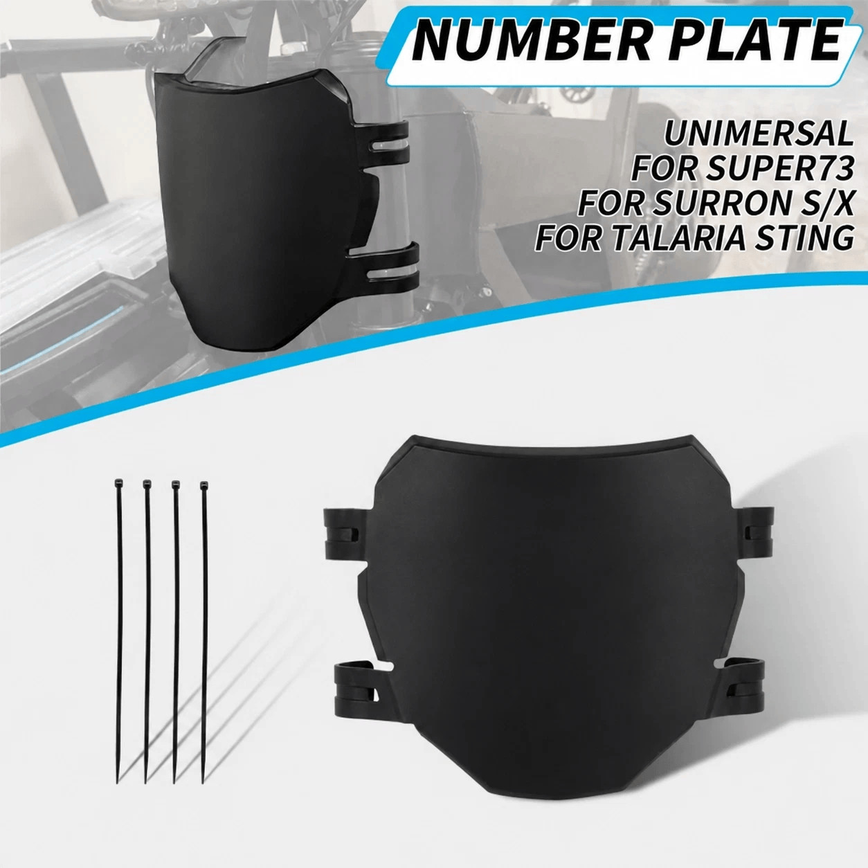 ODI Black Number Plate With Zip Ties For Downhill MTB’s EBikes Surrons