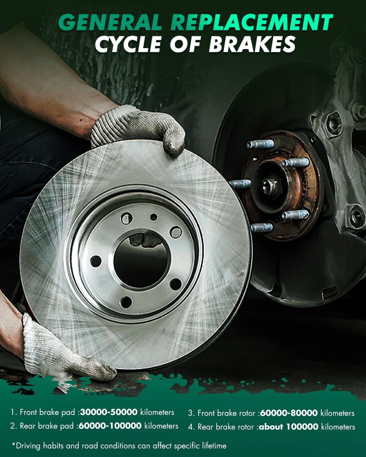 Scitoo Brakes Rotors 2Pcs Front Drilled Slotted Discs Brake Rotors Brakes Kit