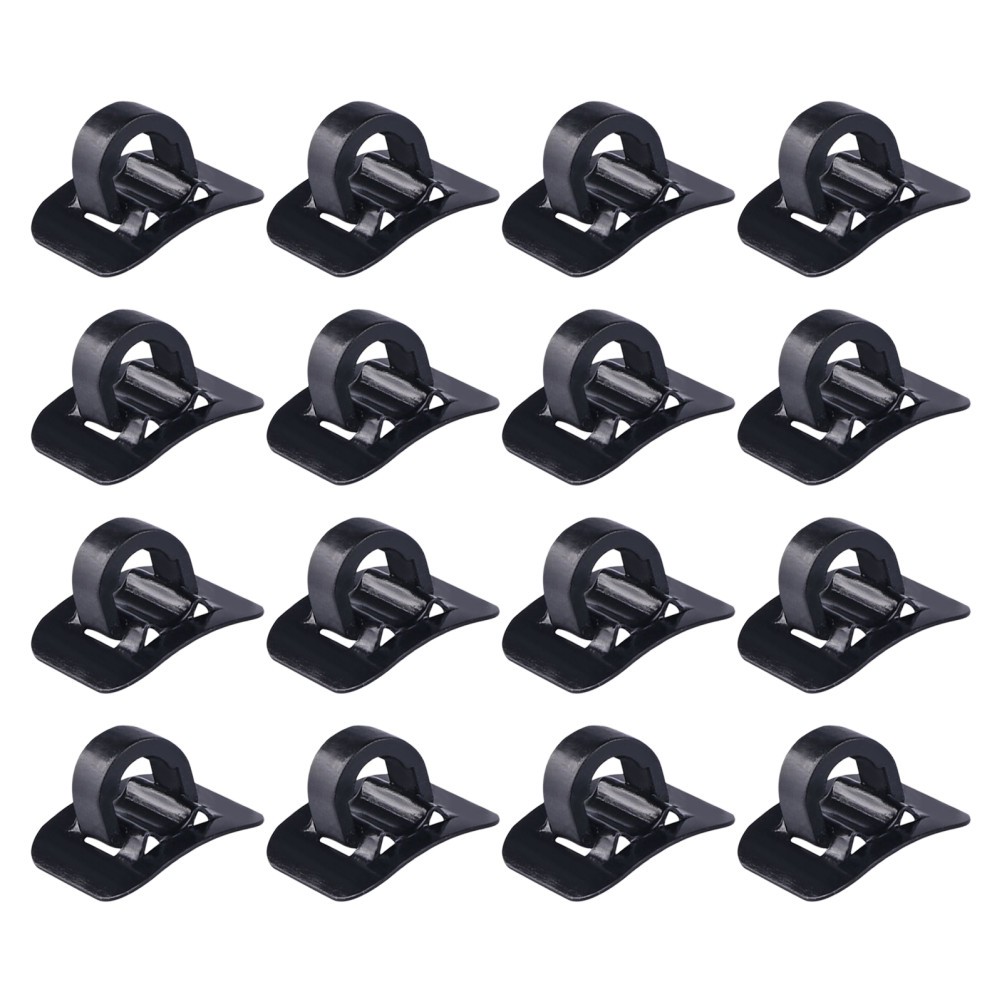 16Pcs Bike C-Clips Durable Brake Cable Guide Clamps Aluminum Alloy Plastic Black