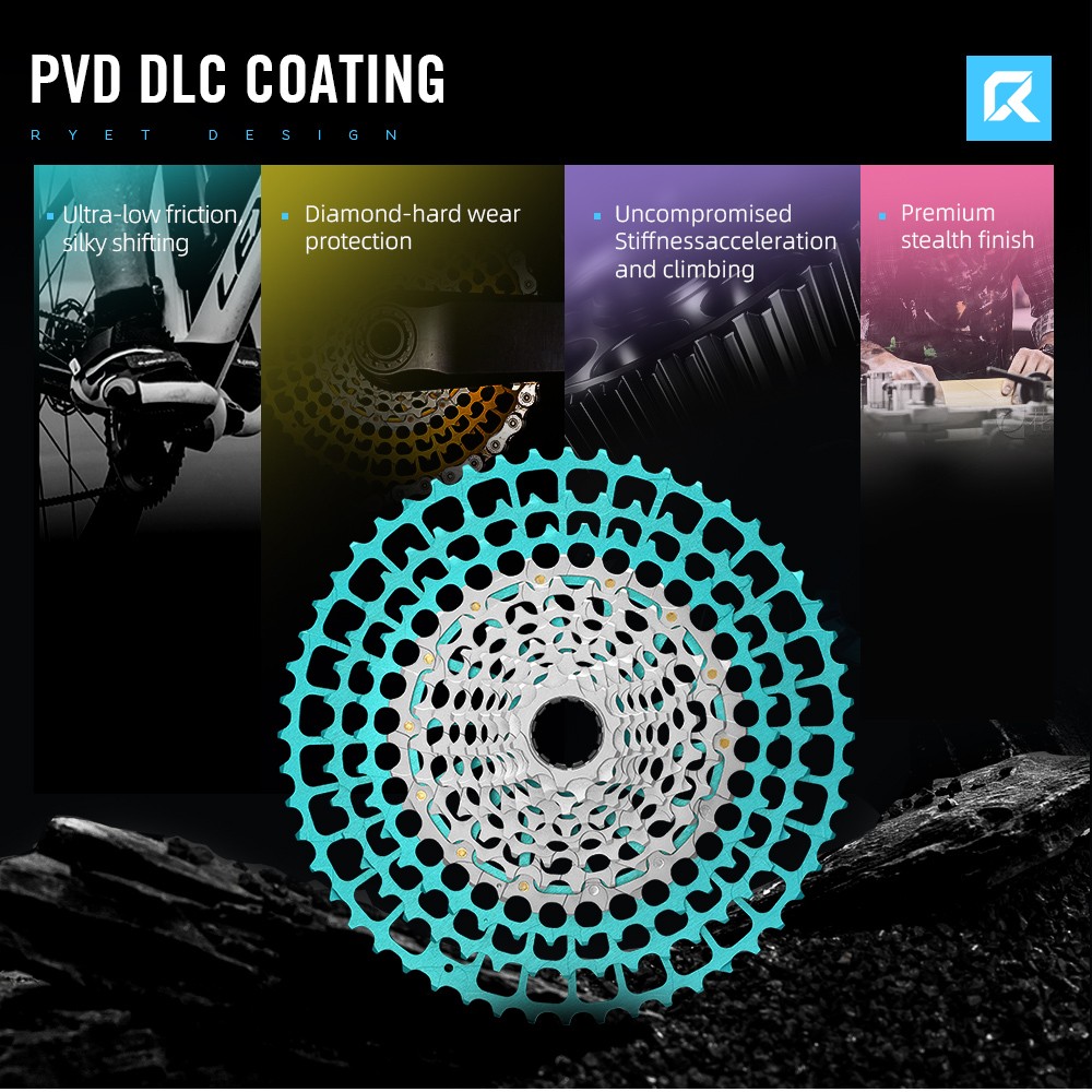 RYET CNC Road Gravel Cassette 11-34Z 12 Speed 230g, Fits Shimano HG