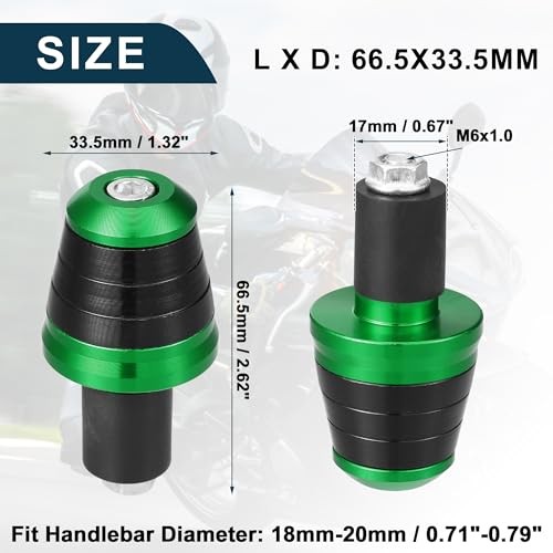 Motorcycle Handlebar End Plug Aluminum Alloy 18mm-20mm 0.71″-0.79″ 33.5mm OD