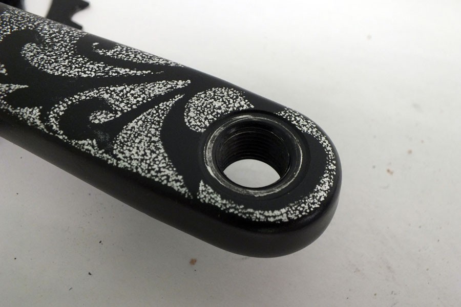 Vtg Sram Power Spline Track Crank 48t Custom Black Scroll Design 172.5mm 130BCD