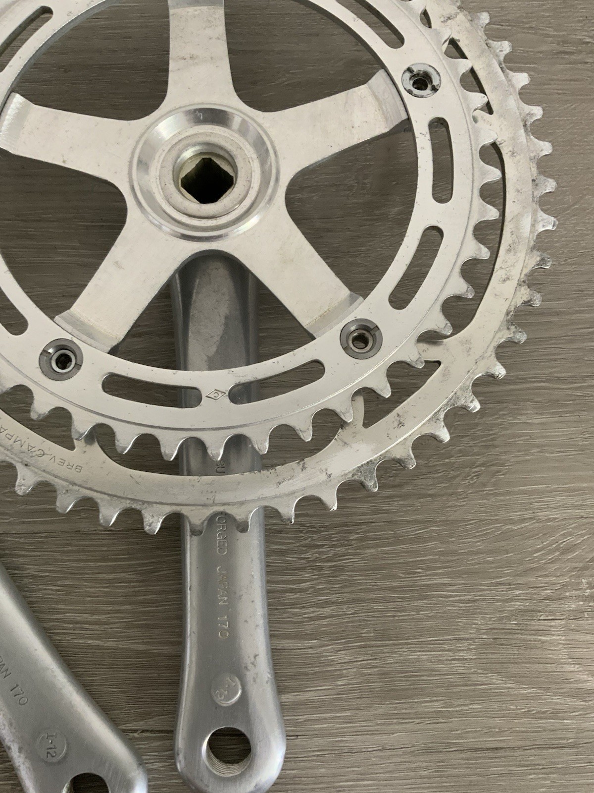 SUGINO AERO MAXY CRANKSET DOUBLE 53-43 TOOTH 170 MM ARMS 6, 7, OR 8 SPEED