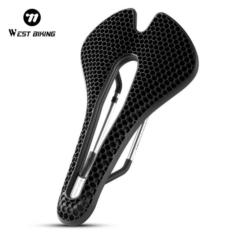 WEST BIKING Bicycle Saddle 3D Honeycomb Hollow MTB Road Bike Seat Cushion Orange