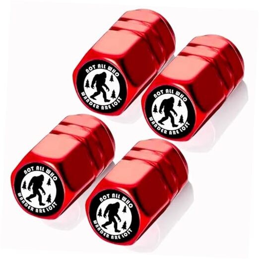 4Pack Tire Valve Stem Cap Car Accessories Aluminum Alloy Universal Bigfoot Red