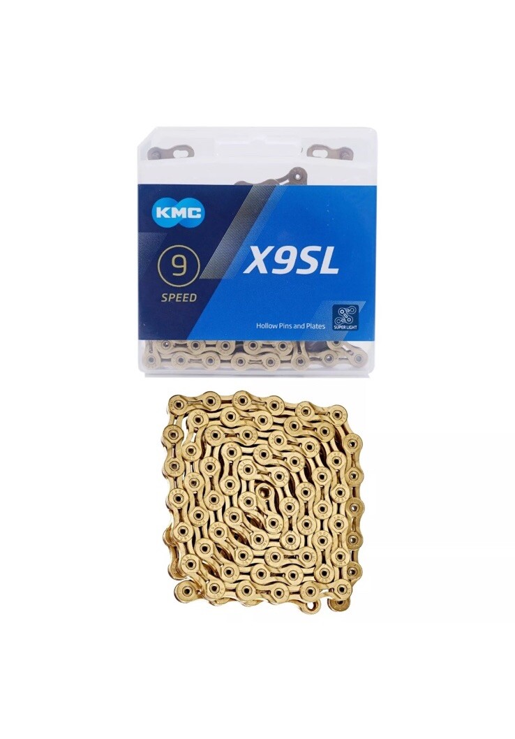 KMC X9SL Super🔥Light🔥Chain 9-Speed, 116 Links, (GOLD)🔥👀🔥