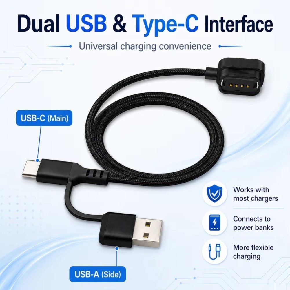 For Di2 EW EC300 12-Speed Charging Adapter with 2m Length and Dual USB