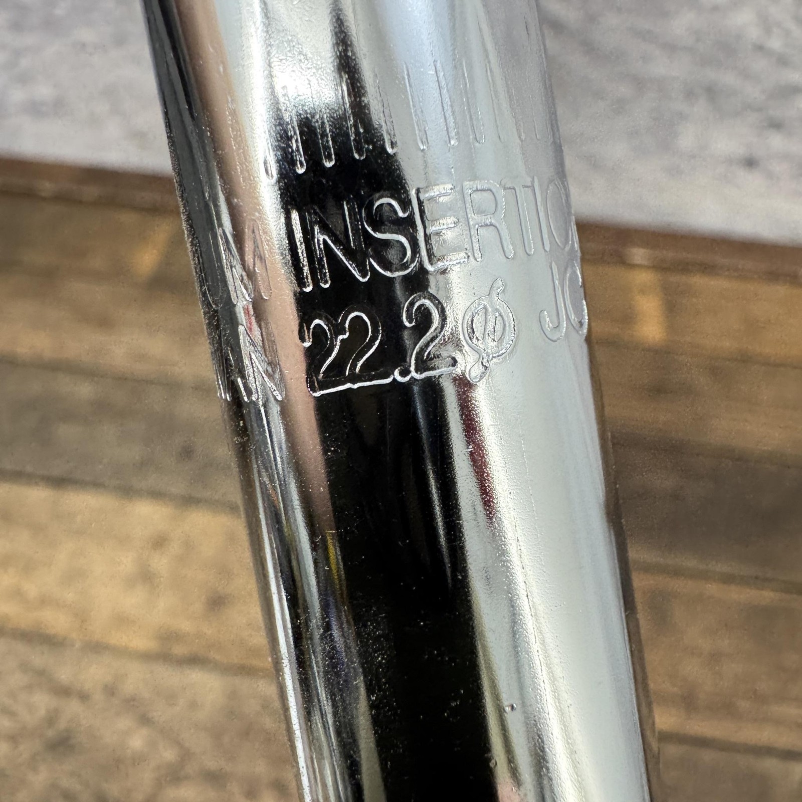BMX Bicycle Layback Seatpost 22.2mm NOS Chrome Laid Back Steel Old School BMX