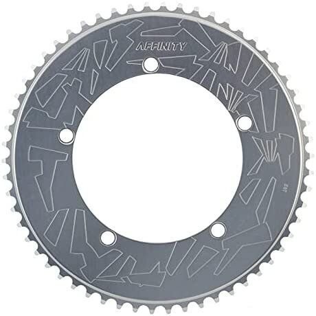 Affinity Pro Track Chainring 144mm 5-Bolt 58T Polished Silver 1/2 Inch x 1/8…