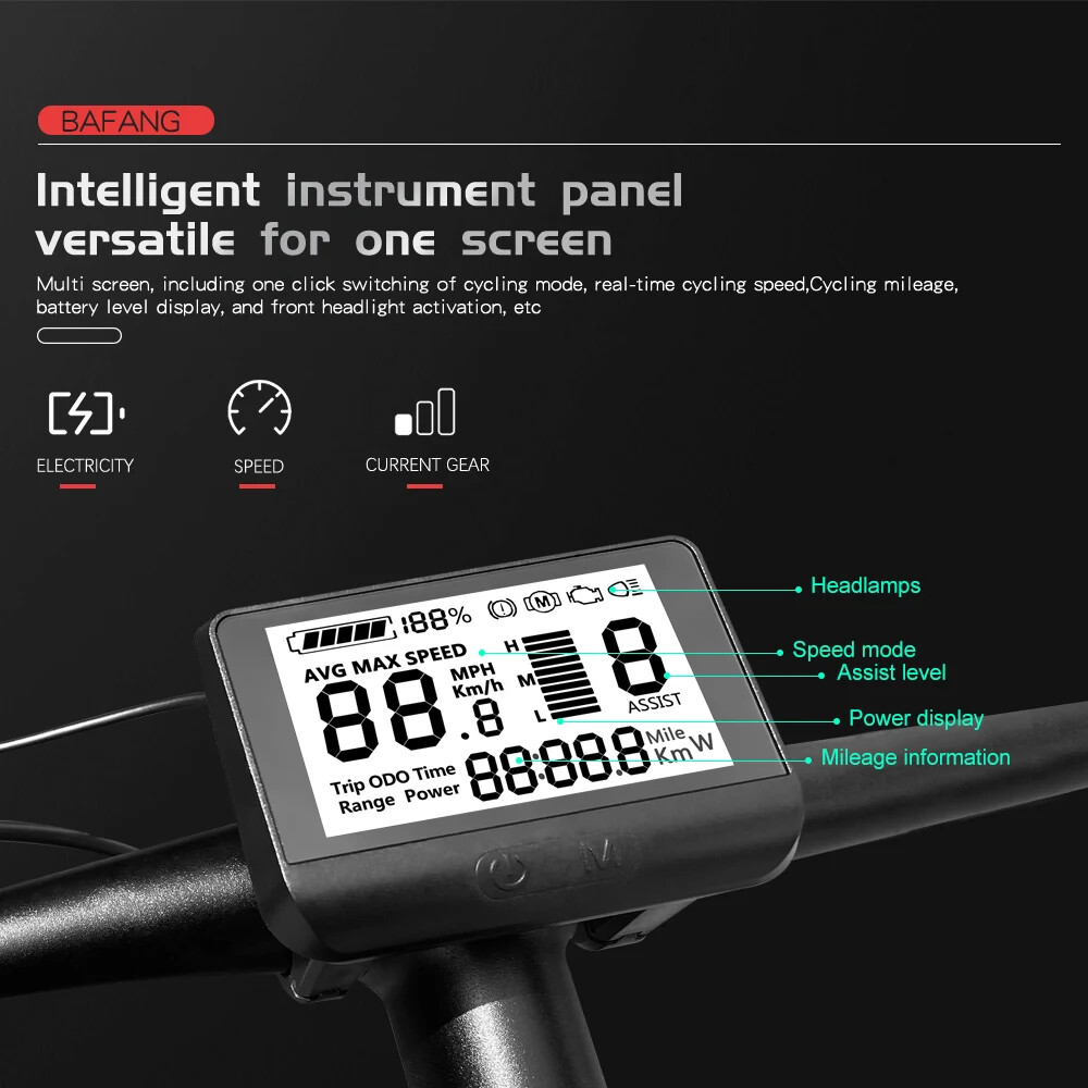 760S Electric Bicycle LCD Display for BBS01B/BBS02B/BBSHD Mid Motor CAN Protocol