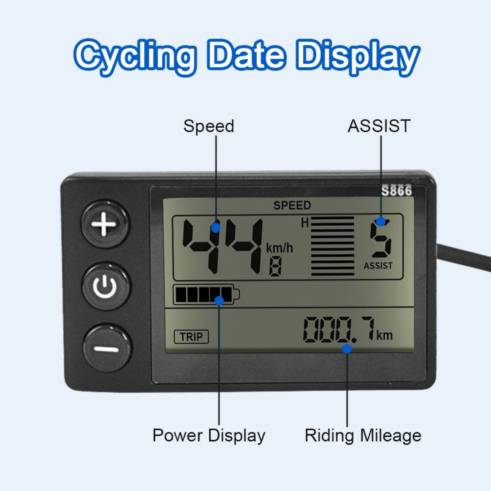 Universal S866 Cycling LCD Display Screen for Electric Bike Scooter Handlebars
