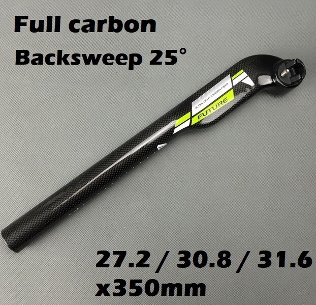 Full Carbon Bicycle Saddle Seat post Seatpost Blade Backsweep 25° MTB Road Bike