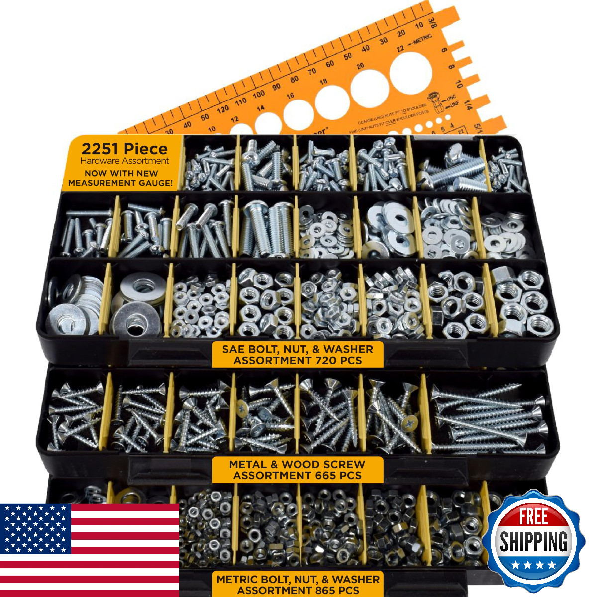 Jackson Palmer 2251-Piece Hardware Assortment Kit Screws Nuts Bolts Washers
