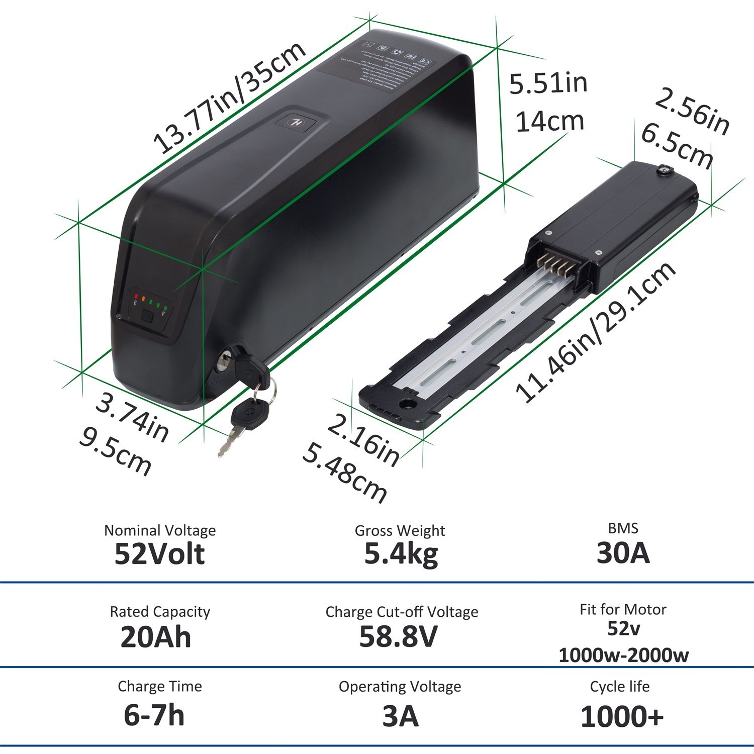 Hailong 36V/48V/52V 10ah/15ah/20ah electric bicycle battery for 2000W Motors