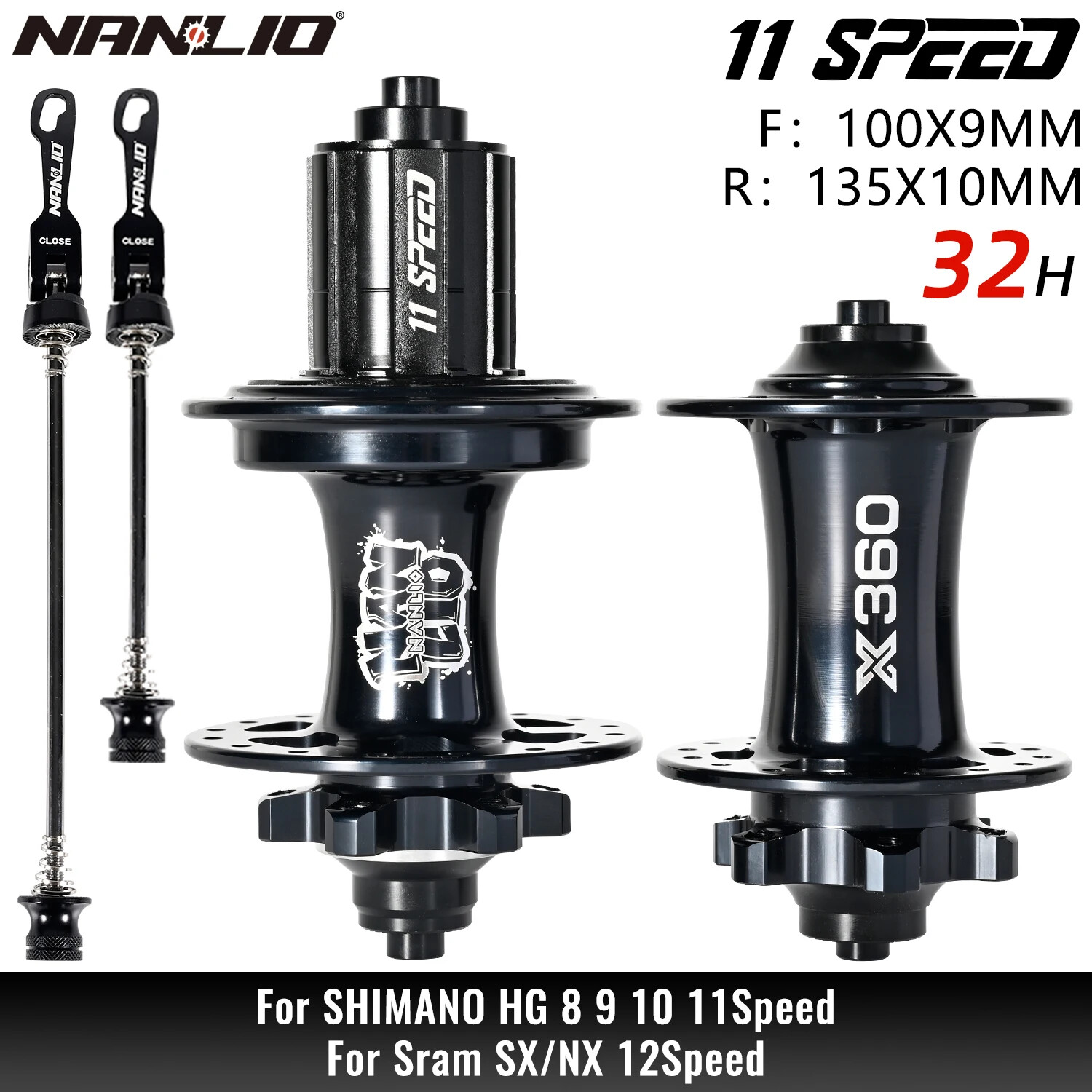 360T Noise Hub 8 Pawls 3 Ratchet 32H Sealed Bearings Bike Wheel Hub HG 8-11S