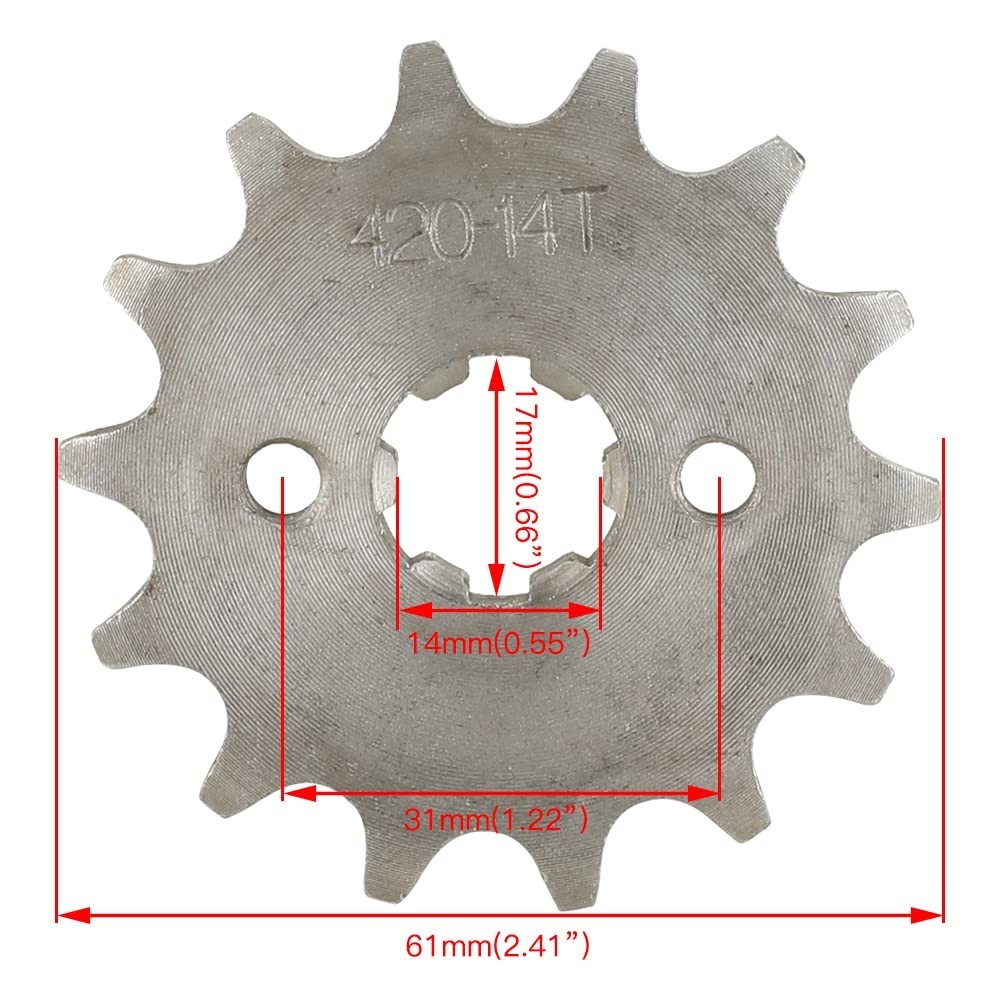 Durable 420 14T Front Sprocket for TaoTao, Coolster, and More – Easy Install Kit