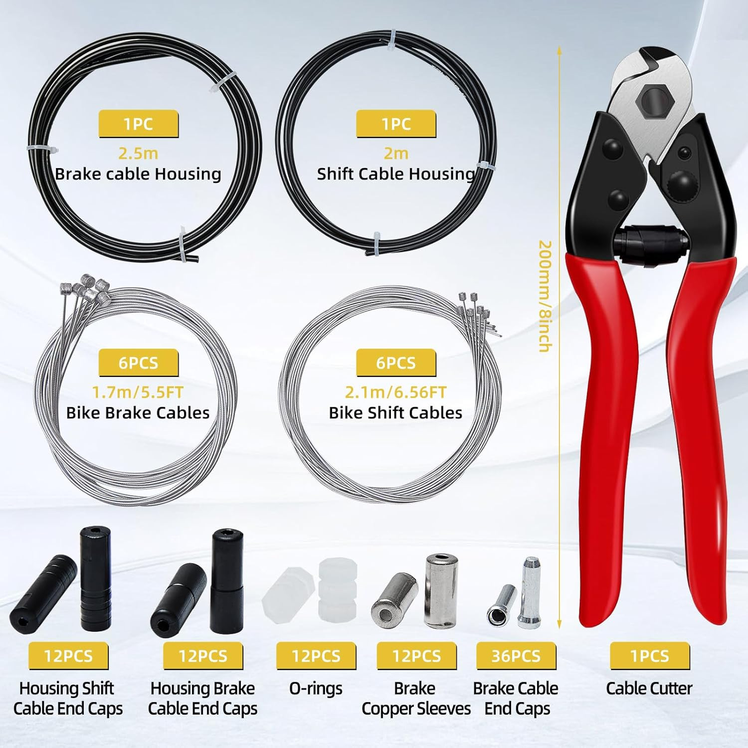 103Pcs Bike Brake Cable Kit with Stainless Steel Bike Cable Cutter,Brake Cable a