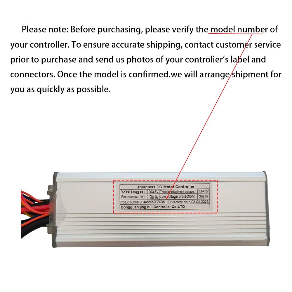 Brushless Motor Controller JH4AS5052DZXQS 48V 28A Electric Bike Conversion Kit