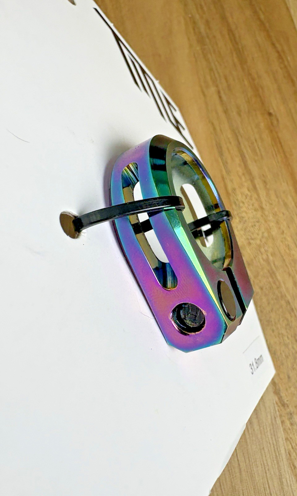 Title MTB Seatpost Clamp (Oil Slick) 31.8mm Upcycled