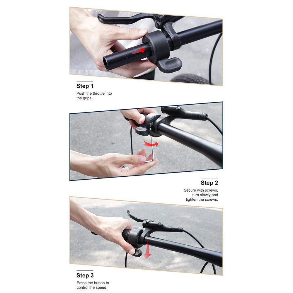 For 12V/24V/36V/48V/52V/72V Electric Bicycle 261ZX Thumb Throttle 3Pin SM Plug