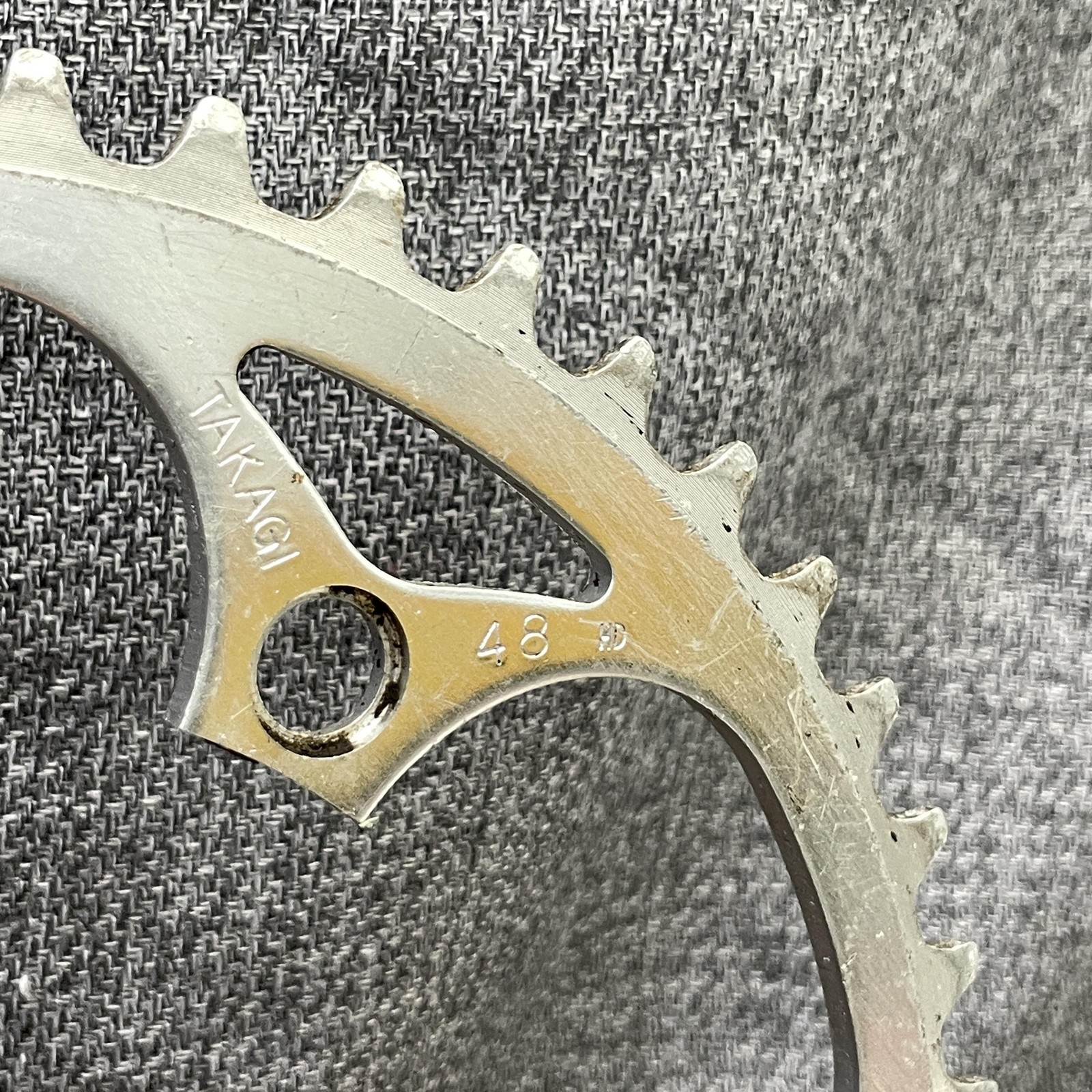 Vintage Takagi 48T Chainring 48 Tooth 130 BCD 5-Arm Silver Alloy Road Bike