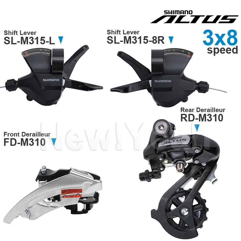 SHIMANO ALTUS M315 3×7/8 Speed Groupset with SL-M315 Shifters and FD-M310 RD-M31