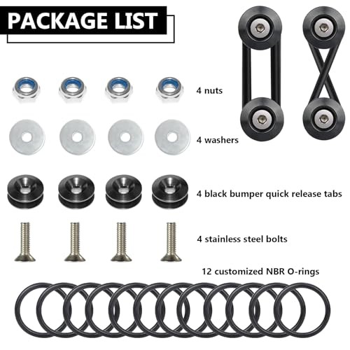 Universal Bumper Clips, Front Rear Bumper Quick Release Kit, Bumper 2set Black