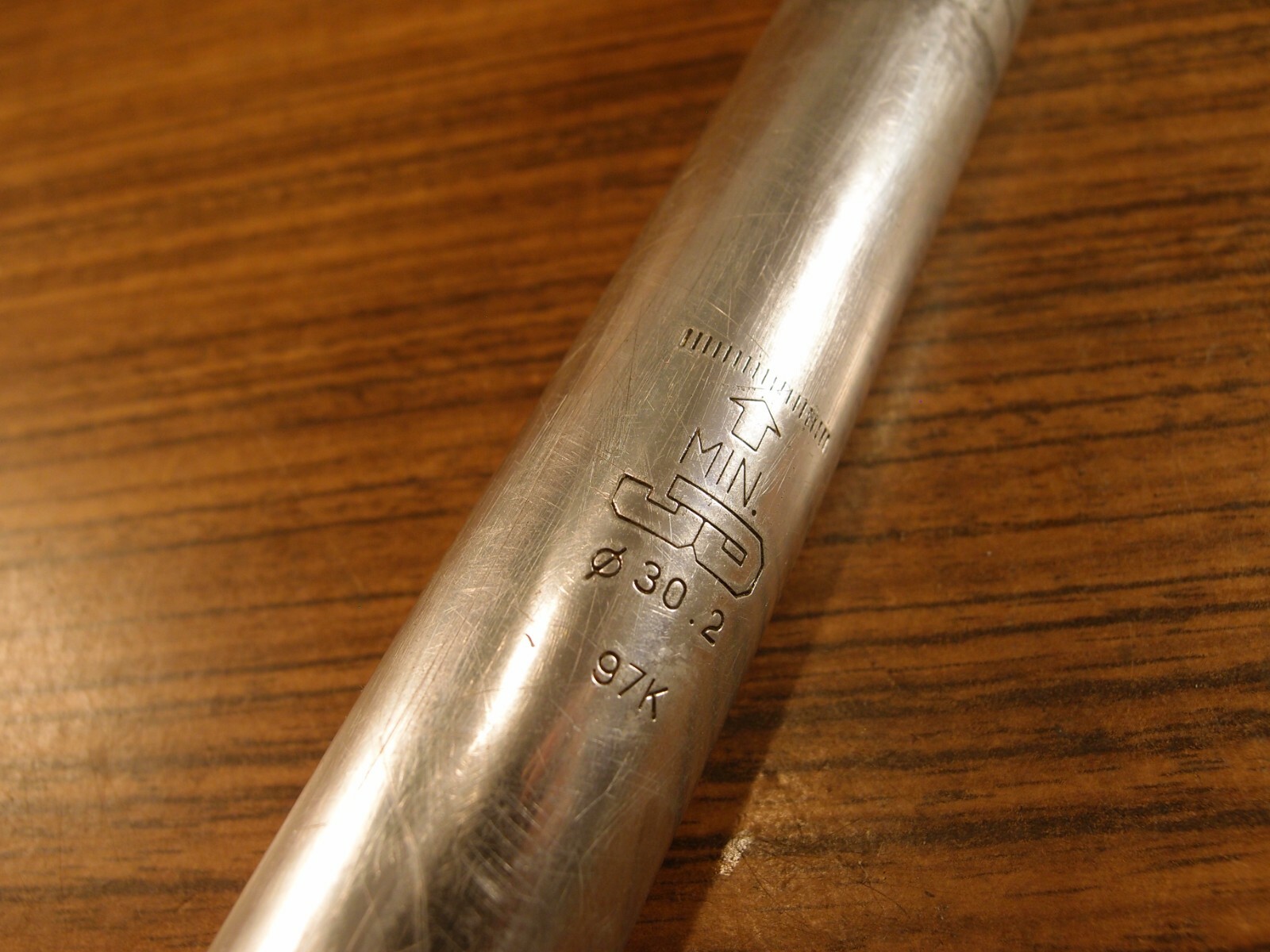 1997 MTB silver plain seatpost JD components 30.2 mm