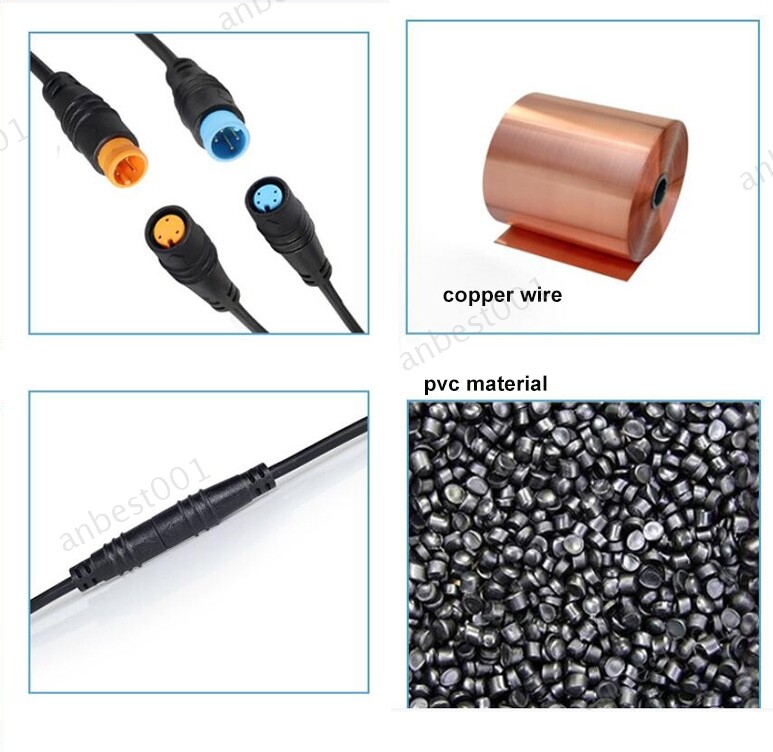 M8 2 3 4 5 6 Pin Sensor male to female connector Cable Electric Waterproof plug
