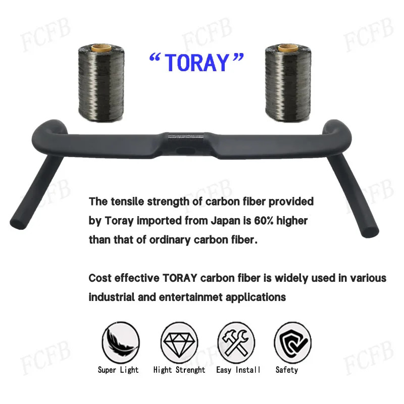 Carbon Gravel Road Bike Drop Bar Full Internal Cable 31.8mm Clamp 360-440mm