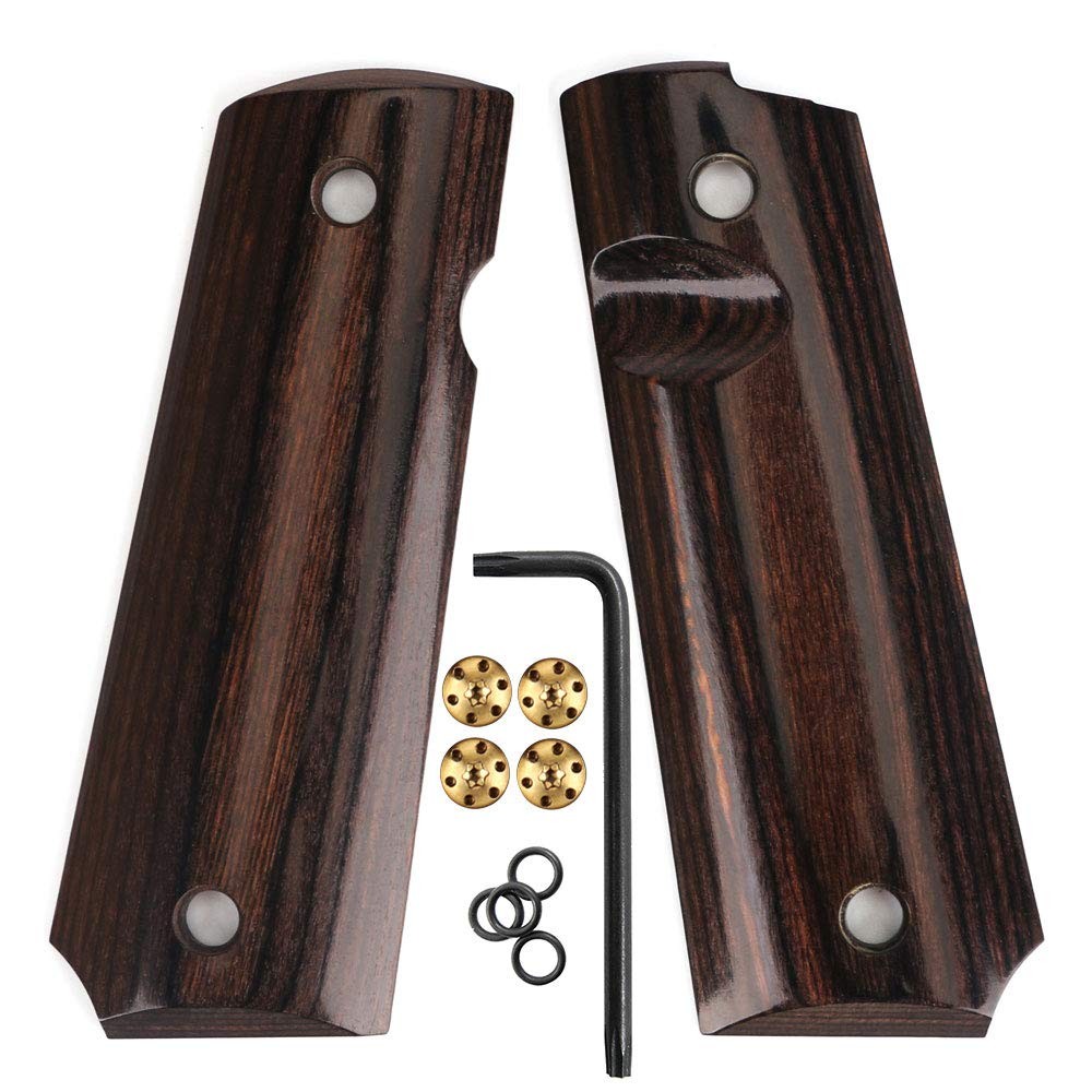 Cool Hand 1911 Full Size High Polished Dymond Wood Grips Mahogany H1-S-M