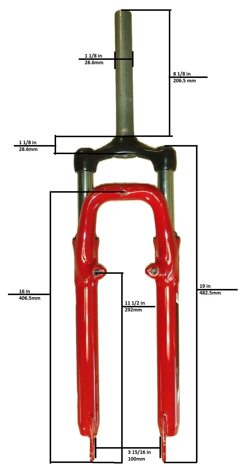 SCHWINN 700C MOUNTAIN BICYCLE RED SUSPENSION FORK BIKE PARTS 487-2