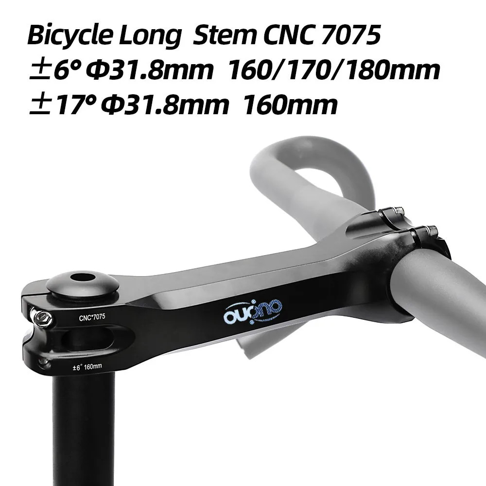 OUO 7075 Aluminum CNC Bike Stem 31.8mm 130-180mm Long MTB Handlebar Stem 6/17°