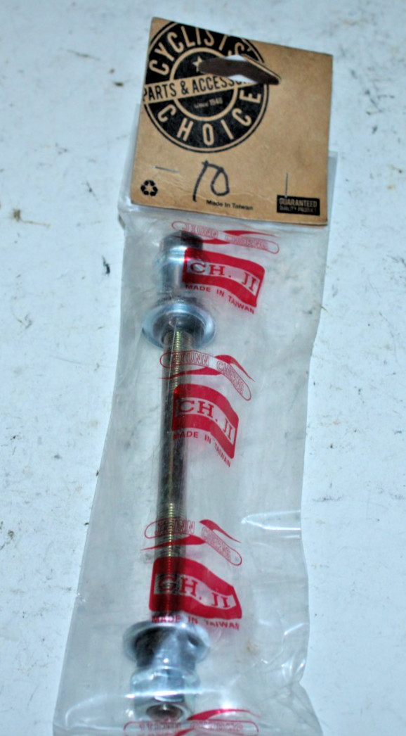 CH JI 2319A Rear Bicycle Axle Chromoly 9.5x26x180mm Bike Hub Repair Nut/Bolt VTG