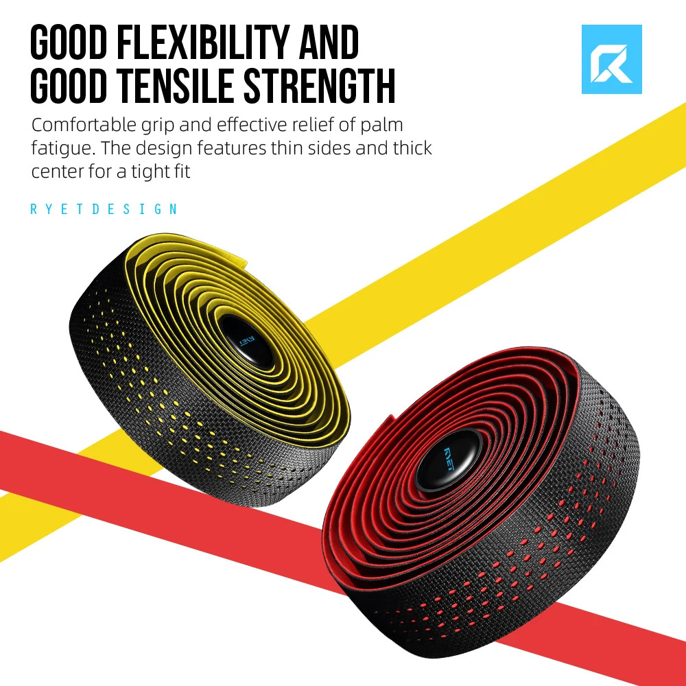 RYET Road Bike Bar Tape Gel Padding Anti-Slip Handlebar Wrap 2150mm 9 Colors