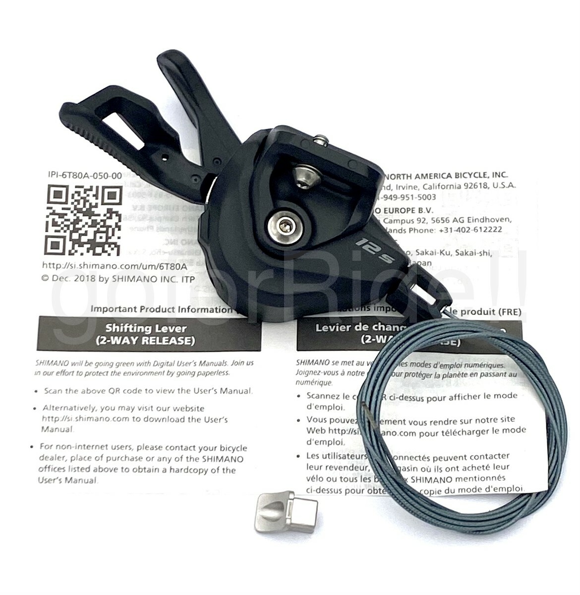 Shimano Deore Shifter I-Spec EV SL-M6100-IR Right 12Speed w/o Gear Display Black