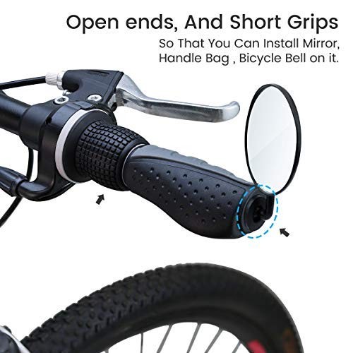 PRUNUS Bike Handlebar Grips, Rubber Ergonomic Antislip uaual, 90MM+130MM