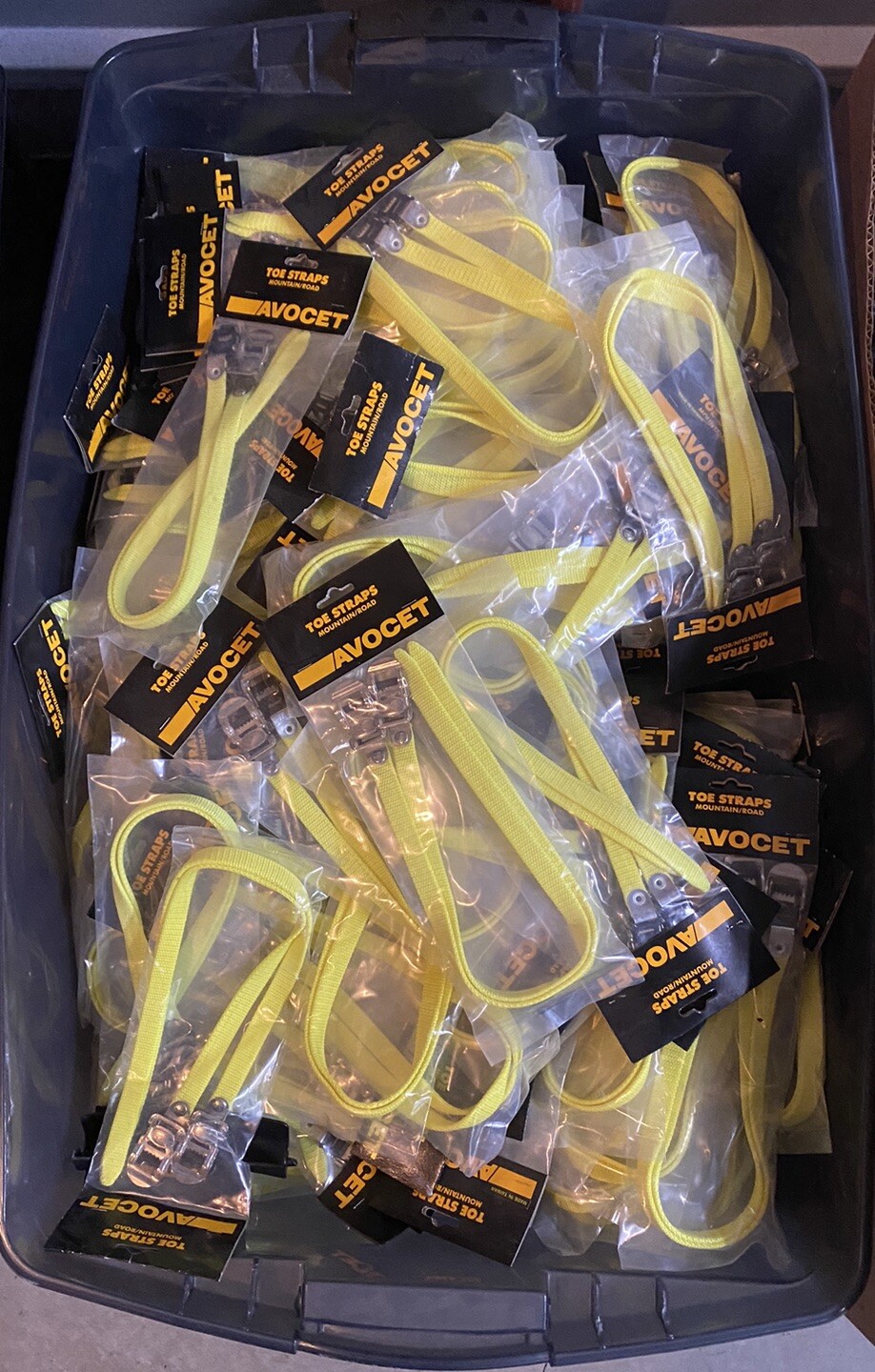 NEW In Package Avocet Woven Nylon Road MTB Toe Straps 425MM Neon Yellow NOS