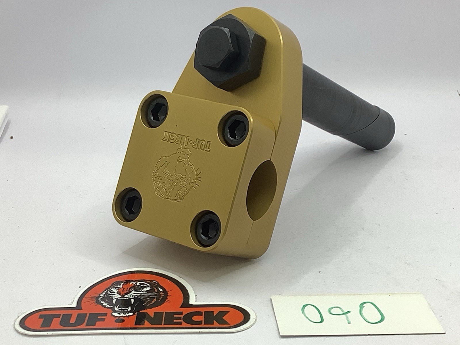 Gold 1″ Tuf-Neck Stamped Tiger Retro BMX Stem #090 *Blemished