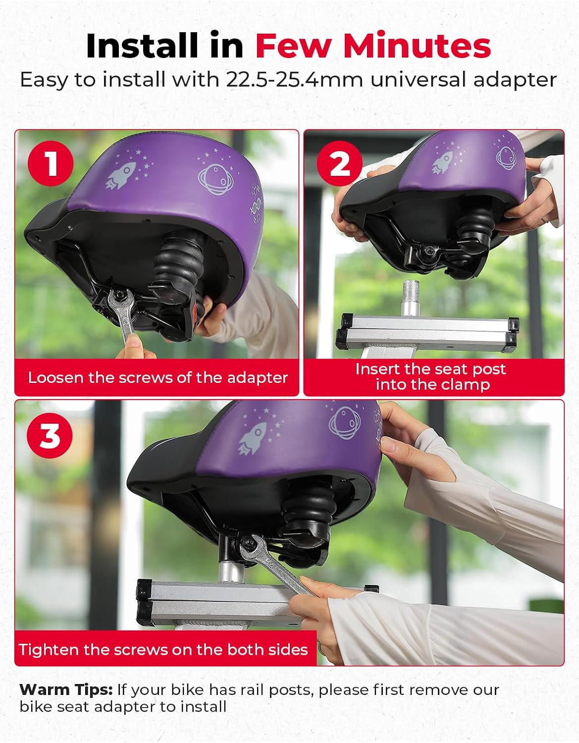 Oversized Bike Seat for Men Women, Extra Wide Bicycle Saddle Cushion Comfortable