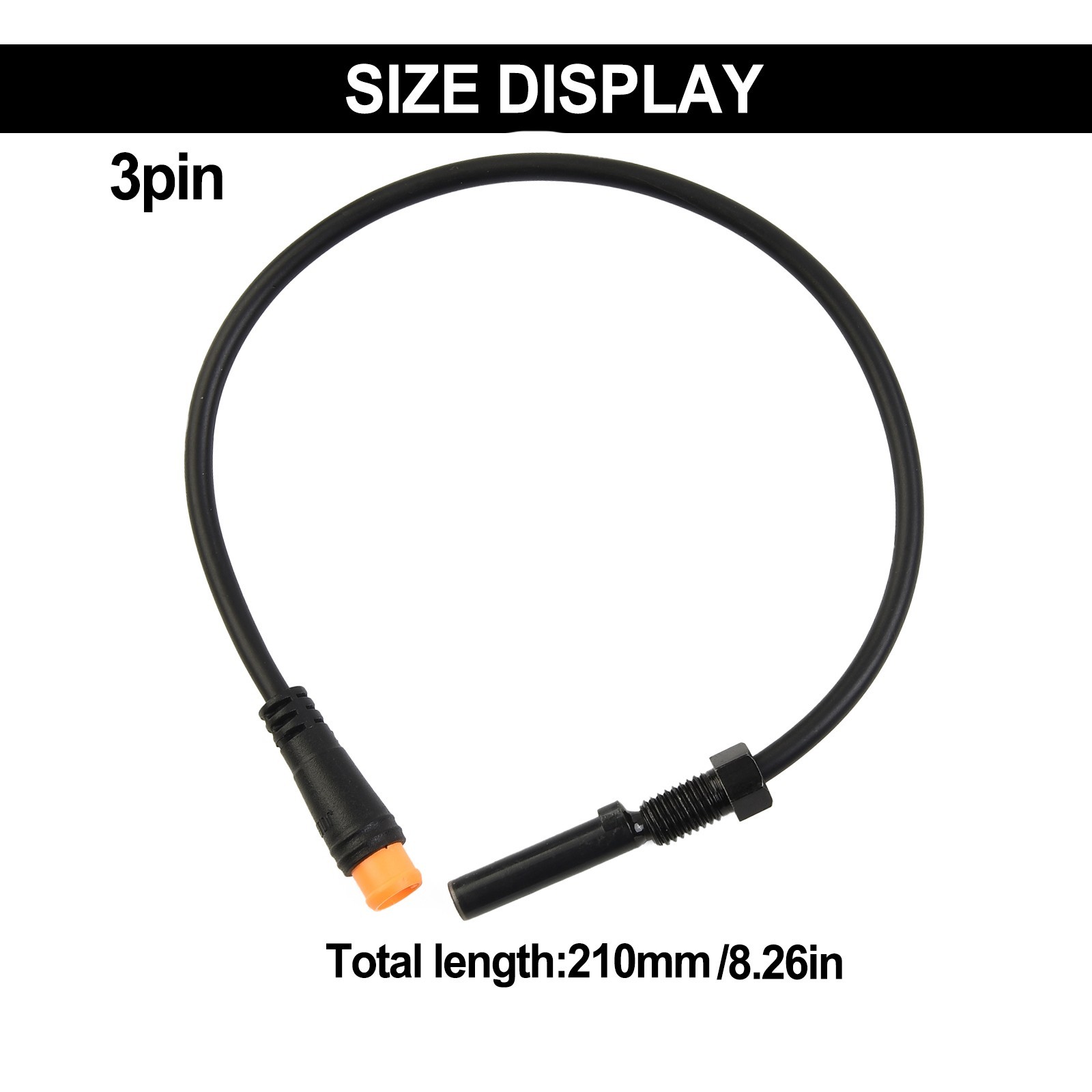 Ebike Induction Wire Brake Sensor Wire Black Plastic+Steel Single Male
