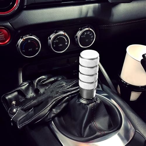 95mm/3.74″ Car Shifter Knob, Aluminum Weighted Automotive Gear Shift Silver