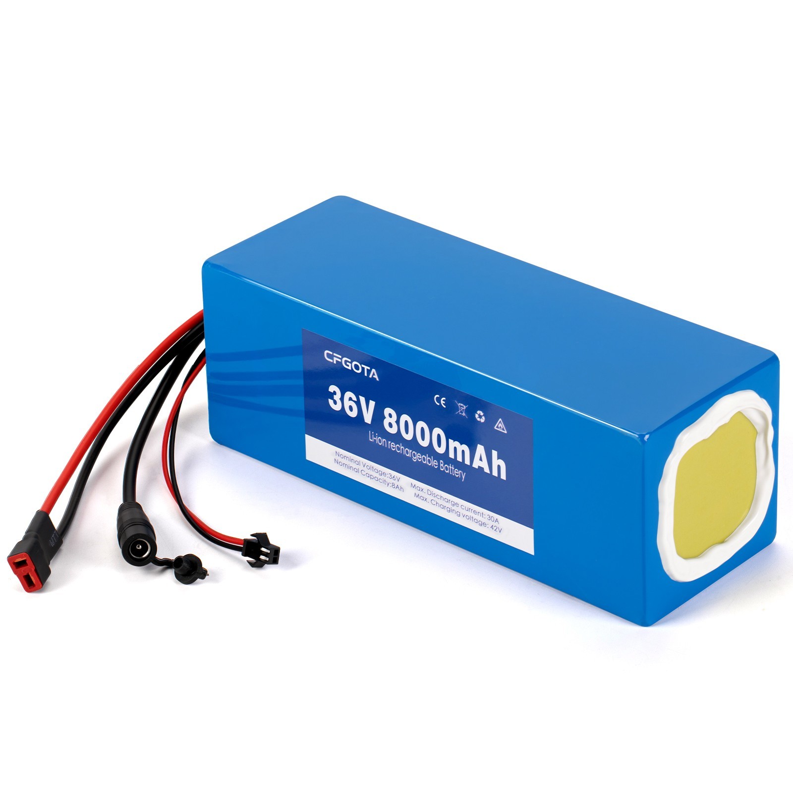 36V 8Ah Rechargeable Lithium Battery Pack for Electric Bicycle 36V System