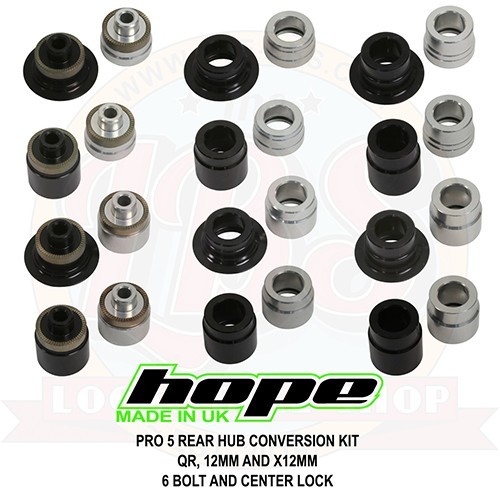 Hope Pro 5 Rear Hub Axle Conversion Kit Adapter – QR 12mm x12mm – Brand New