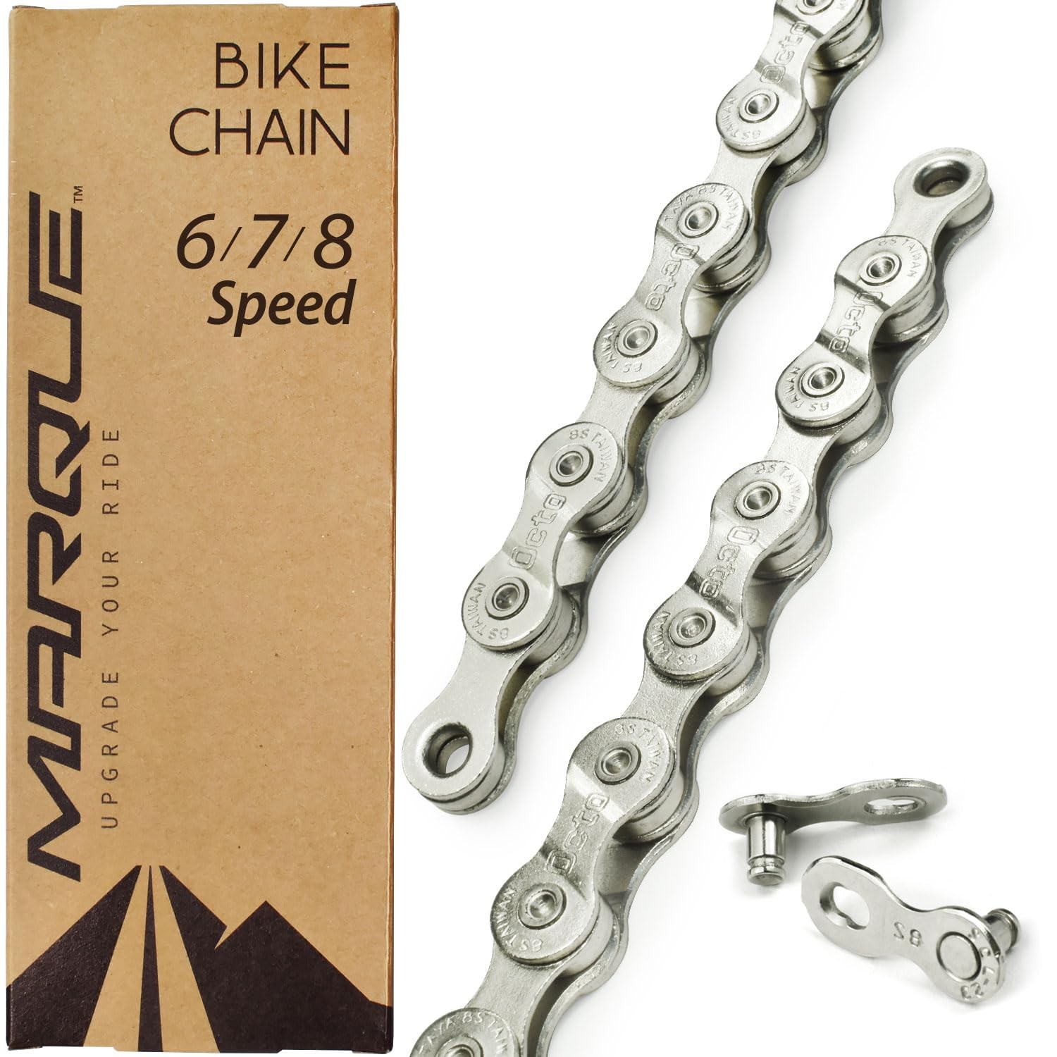 HeavyDuty Bike Chain 6 7 8 Speed Silver 116 Links Quick Link for Bicycle Repair